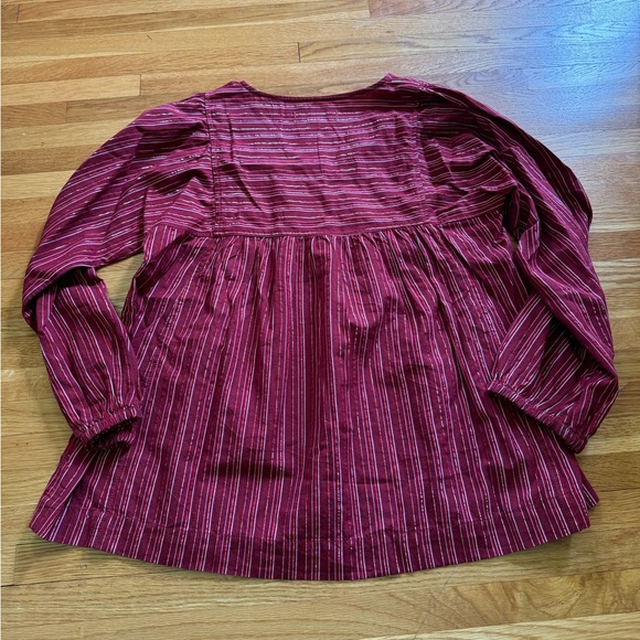 Madewell Swingy Peasant Top in Metallic Stripe - Picture 7 of 8